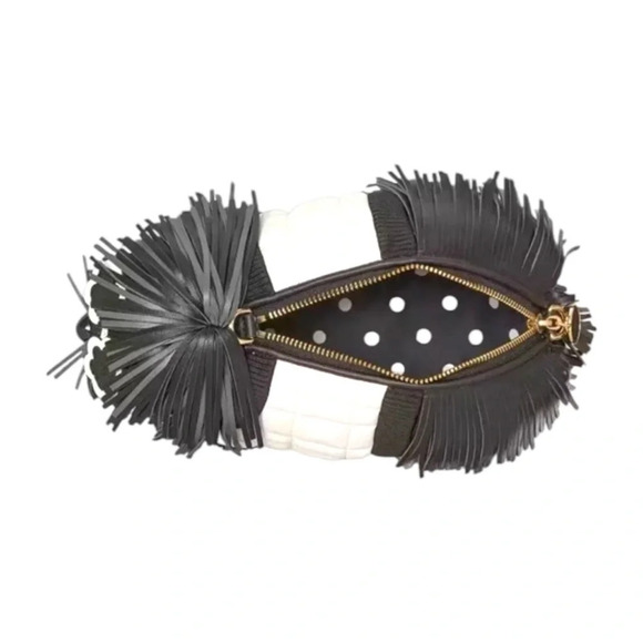 Kate Spade Shaggy Fringe 3D Dog Crossbody Star Sunglasses Black White - Picture 5 of 8